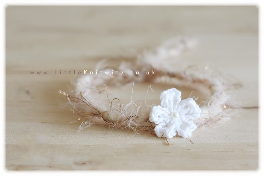 Crocheted Flower Headband | Ivory