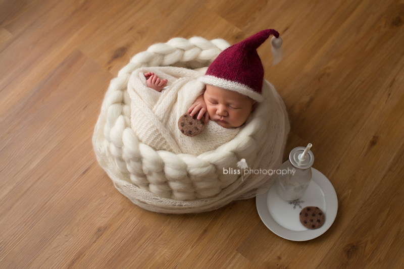 Newborn Santa Hat, Wool Bowl