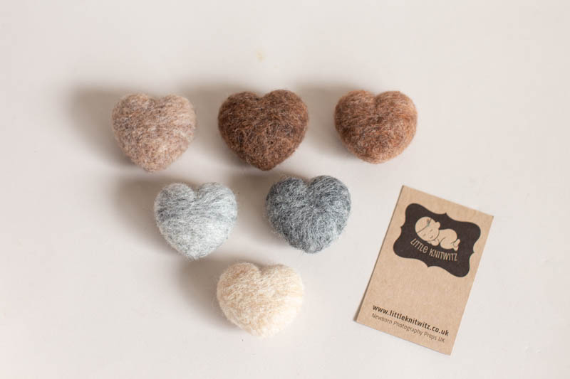 Felted hearts