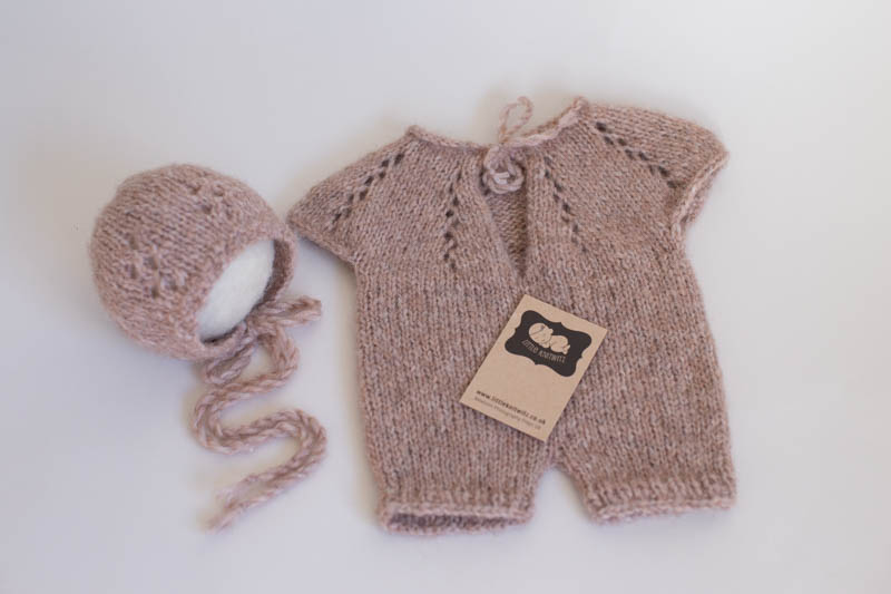 Newborn Knitted Romper Set - (Pastels)