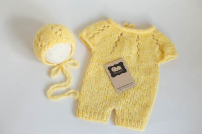 Newborn Knitted Romper Set - (Pastels)