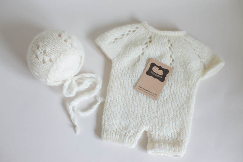 Newborn Knitted Romper Set - (Naturals)